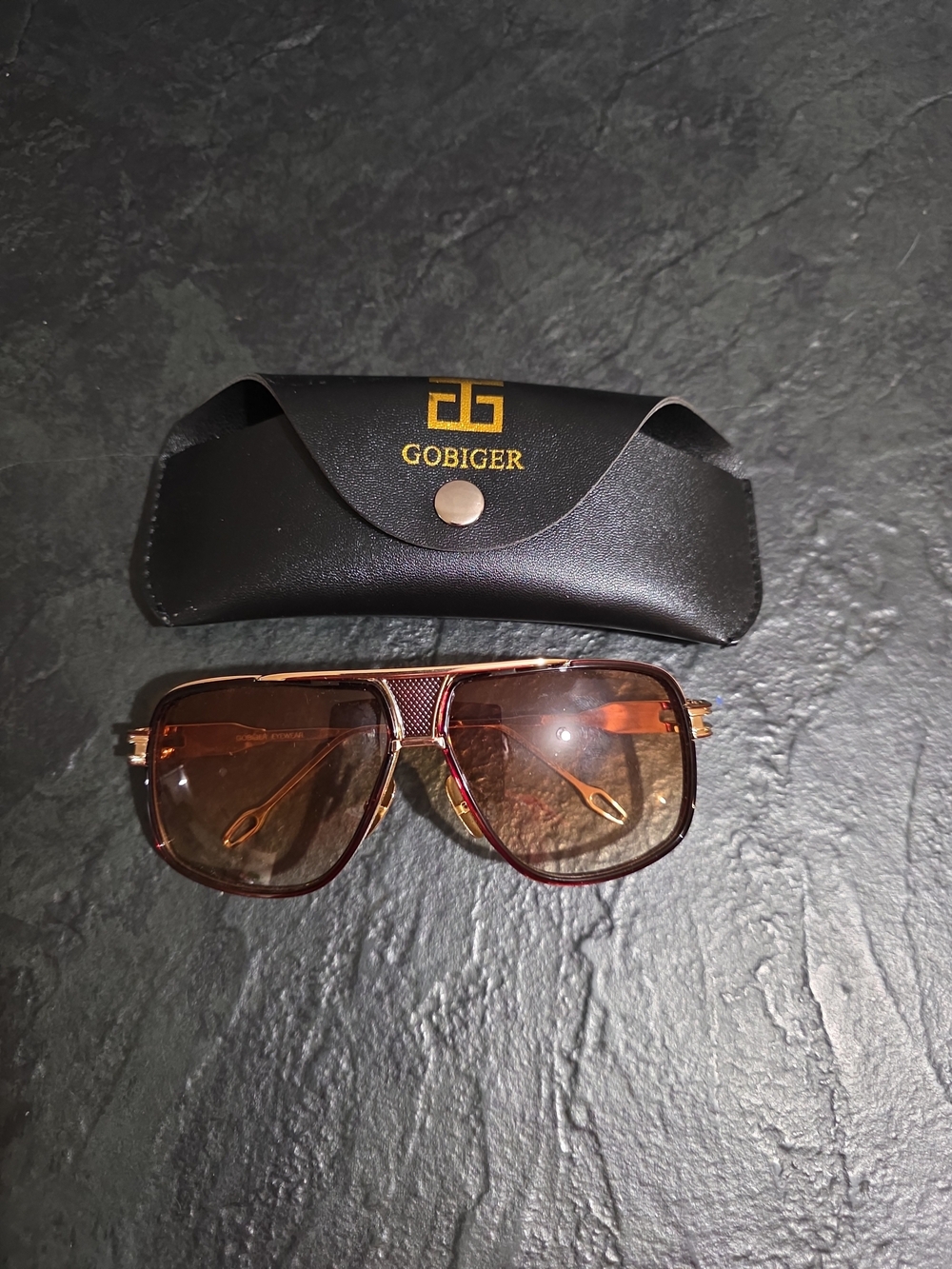 Gobiger Aviator 6615 Sunglasses 60-10-127 Mens eyewear With Case